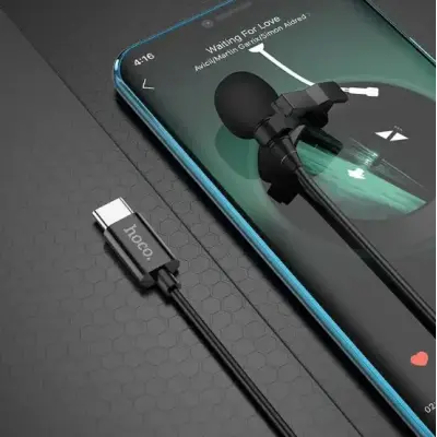 Мікрофон петличний Hoco L14 Type-C 2м Black, Чорний Мікрофон петличний Hoco L14 Type-C 2м Black, Чорний