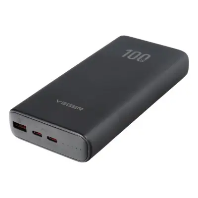 Універсальна мобільна батарея Повербанк VEGER T100 20000mAh 100W Чорний