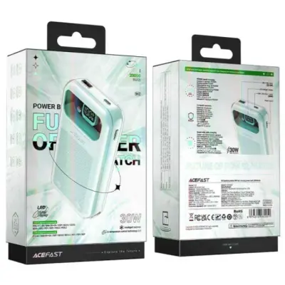 Універсальна мобільна батарея Повербанк Acefast M2-2000 20000mAh 30W Бірюзовий (Mountain Mist)