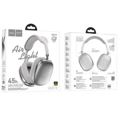 Беспроводные полноразмерные наушники Hoco W35 Air Silver Stereo Bluetooth Headphones, серебряные