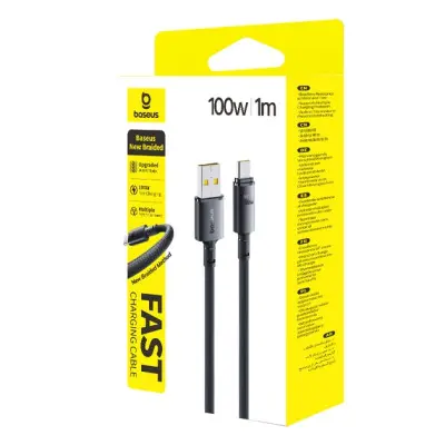 Кабель Baseus New Braided 100W Type-C 1м Cosmic Black, Черный Кабель Baseus New Braided 100W Type-C 1м Cosmic Black, Черный
