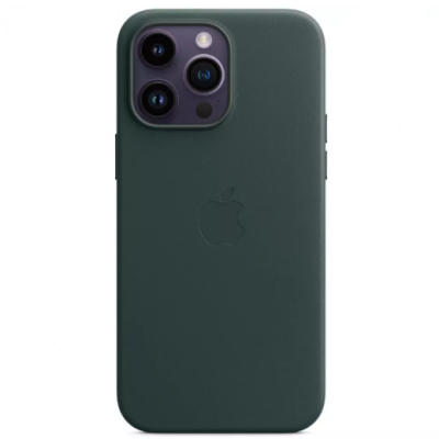 Чехол накладка Leather Case with MagSafe iPhone 14 Pro Max Зеленый/Forest Green