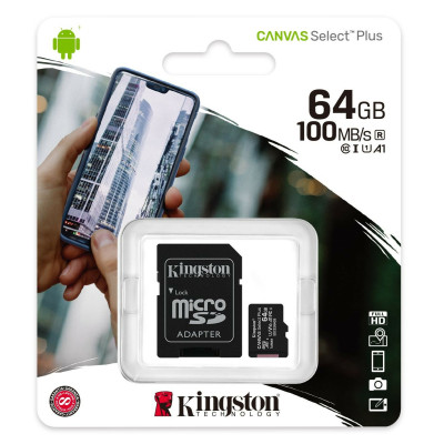 Карта памяти Micro SD 64Gb Kingston Class10