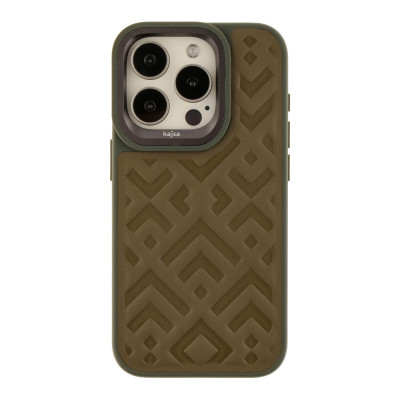 Чехол накладка Kajsa Briquette iPhone 15 Pro Max Оливковая