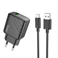 Сетевое зарядное устройство МЗП Hoco CS21A 1USB/QC 3.0 + Type-C Черный Сетевое зарядное устройство МЗП Hoco CS21A 1USB/QC 3.0 + Type-C Черный