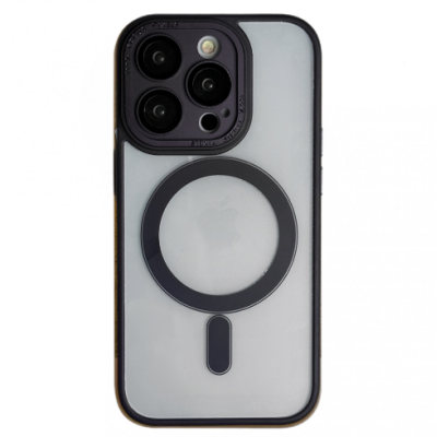 Чехол накладка Protective Camera Clear iPhone 15 Pro Max Серая Titanium Grey