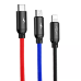 Кабель дата короткий Baseus Three Primary 3in1 0.3м Чорний