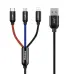 Кабель дата короткий Baseus Three Primary 3in1 0.3м Черный Кабель дата короткий Baseus Three Primary 3in1 0.3м Черный