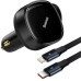 Автомобільний зарядний пристрій Baseus Enjoyment з вбудованим кабелем 2in1 Type-C/ Lightning 30W Black, Чорний