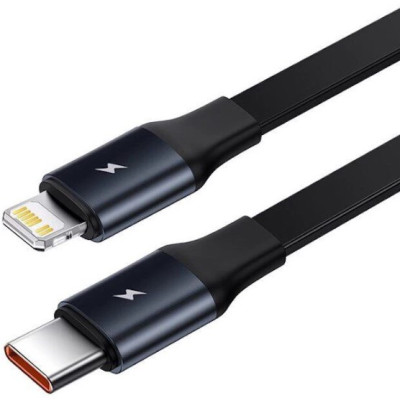Автомобільний зарядний пристрій Baseus Enjoyment з вбудованим кабелем 2in1 Type-C/ Lightning 30W Black, Чорний