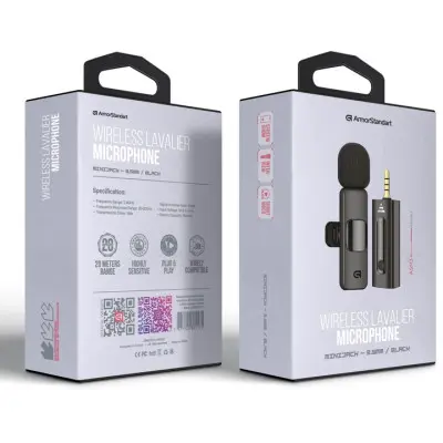 Бездротовий петличний мікрофон ArmorStandart ASM3 3.5 mm Чорний Бездротовий петличний мікрофон ArmorStandart ASM3 3.5 mm Чорний