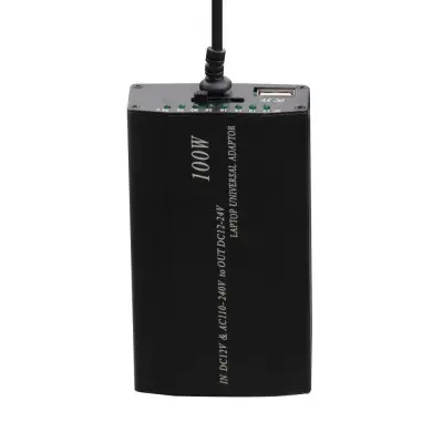 Універсальний зарядний пристрій для ноутбука 100W + Авто Адаптер Чорний