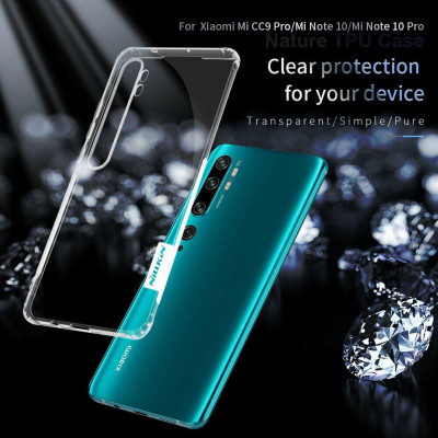 Чехол накладка Nillkin Nature Xiaomi Mi Note 10 Прозрачная
