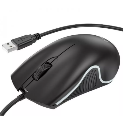Проводная Мышь USB Hoco GM19 Black, черная