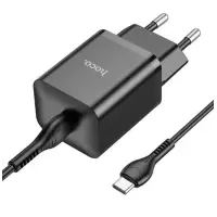 Сетевое зарядное устройство Hoco N27 PD 20W + Кабель Type-C to Type-C Black, Чёрный Сетевое зарядное устройство Hoco N27 PD 20W + Кабель Type-C to Type-C Black, Чёрный