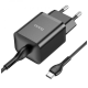 Мережевий зарядний пристрій Hoco N27 PD 20W + Кабель Type-C to Type-C Black, Чорний