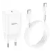 Мережевий зарядний пристрій Hoco N27 PD 20W + Кабель Type-C to Type-C White, Білий