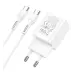 Мережевий зарядний пристрій Hoco N27 PD 20W + Кабель Type-C to Type-C White, Білий