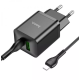 Мережевий зарядний пристрій  Hoco N28 1PD+1USB 20W + Кабель Type-C to Lightning Black, Чорний