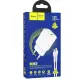 Мережевий зарядний пристрій Hoco N28 1PD+1USB 20W + Кабель Type-C to Type-C White, Білий