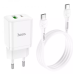 Сетевое зарядное устройство Hoco N28 1PD+1USB 20W + Кабель Type-C to Type-C White, Белый