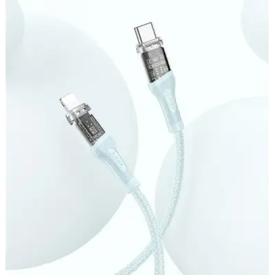 Кабель дата Hoco U111 Type-C to Lightning 1,2м Голубой