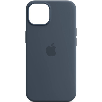 Накладка Leather Case with MagSafe iPhone 13 Pro Max Синий/Indigo Blue (AA+)