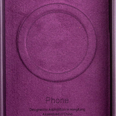 Чохол накладка Leather Case with MagSafe iPhone 14 Pro Max Темно-вишневий/Dark Cherry (AA+)