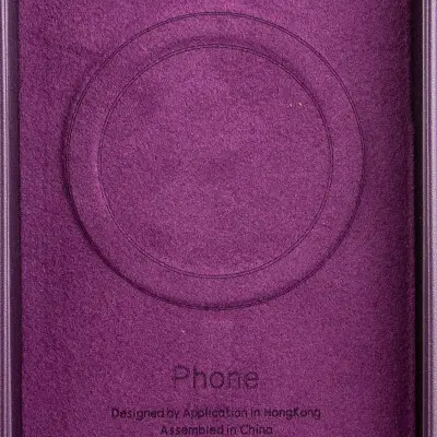 Чохол накладка Leather Case with MagSafe iPhone 14 Pro Max Темно-вишневий/Dark Cherry (AA+)