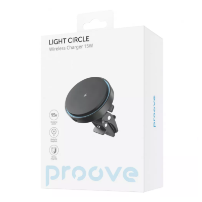 Автотримач Proove Light Circle 15W Black, Чорний