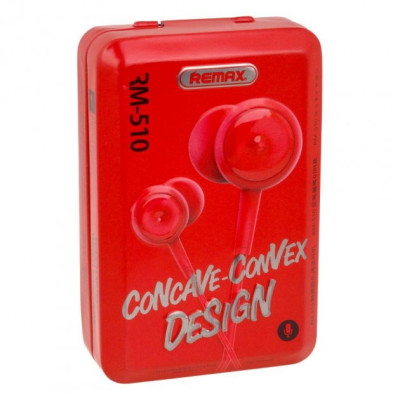 Провідні навушники-гарнітура Remax RM-510 Red, червоний