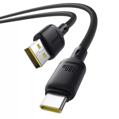 Кабель дата Baseus Silky USB Type A - Type-C 100W 2м Чорний