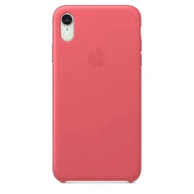 Чехол накладка Leather Case iPhone XR Пион Розовая