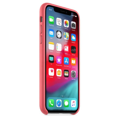 Чехол накладка Leather Case iPhone XR Пион Розовая