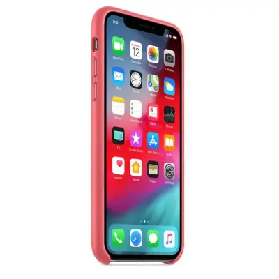 Чехол накладка Leather Case iPhone XR Пион Розовая