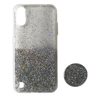 Чехол накладка Fashion Popsocket Samsung A01 (A015) Серебристая