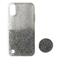 Чехол накладка Fashion Popsocket Samsung A01 (A015) Серебристая