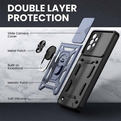 Чехол накладка Serge Ring Camshield Samsung A325 (A32) Синяя