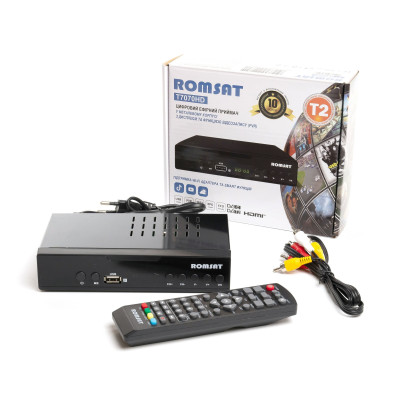 Тюнер DVB-T2 Romsat T7070HD метал серый