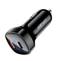Автомобільний зарядний пристрій Acefast B4 (USB+Type-C) Display 66W Чорний