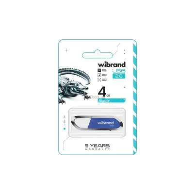 Флеш пам'ять USB 4Gb Wibrand Aligator USB 2.0 Синя
