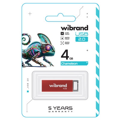 Флеш пам'ять USB 4Gb Wibrand Chameleon USB 2.0 Червона