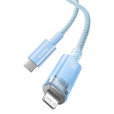 Кабель дата Baseus Explorer Type-C to Lightning 20W 1м Блакитний