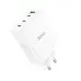 Мережевий зарядний пристрій Hoco N31 Leader  100W 3PD+1USB White, Білий