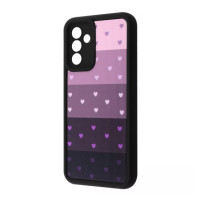 Чехол накладка Wave Artfull Samsung A245 (A24) Чёрный (Little hearts)