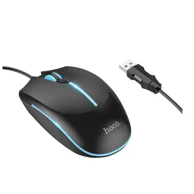 Проводная Мышь USB Hoco GM37 Black, черная