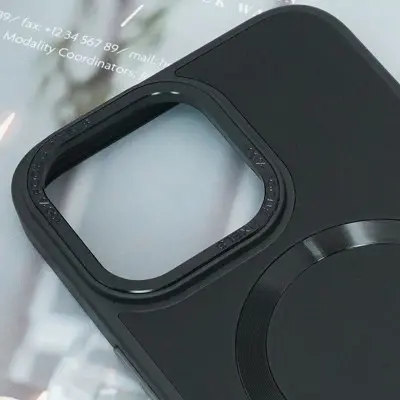 Чехол накладка Bonbon Leather MagSafe iPhone 12/12 Pro Черная