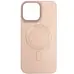Чехол накладка Bonbon Leather MagSafe iPhone 14 Pro Max Розовая