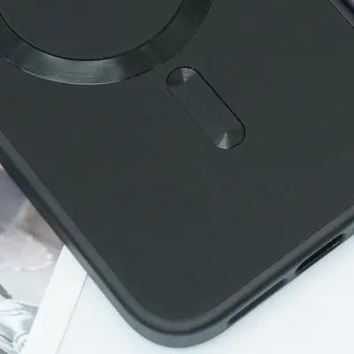 Чехол накладка Bonbon Leather MagSafe iPhone 14 Pro Max Черная