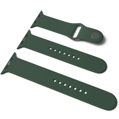 Ремешок Apple Watch 38мм Силикон 2ед. Зеленый/ Army Green